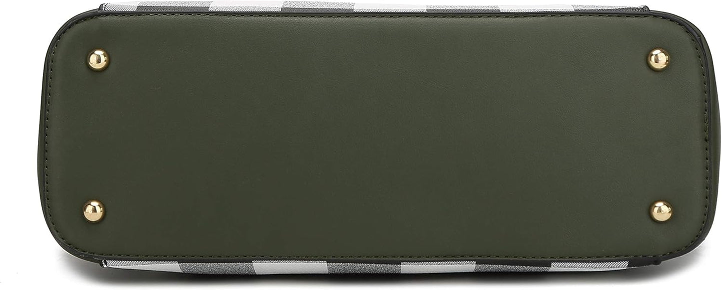 Bottom view of MKF crossbody handbag for women with protective feet and stylish design