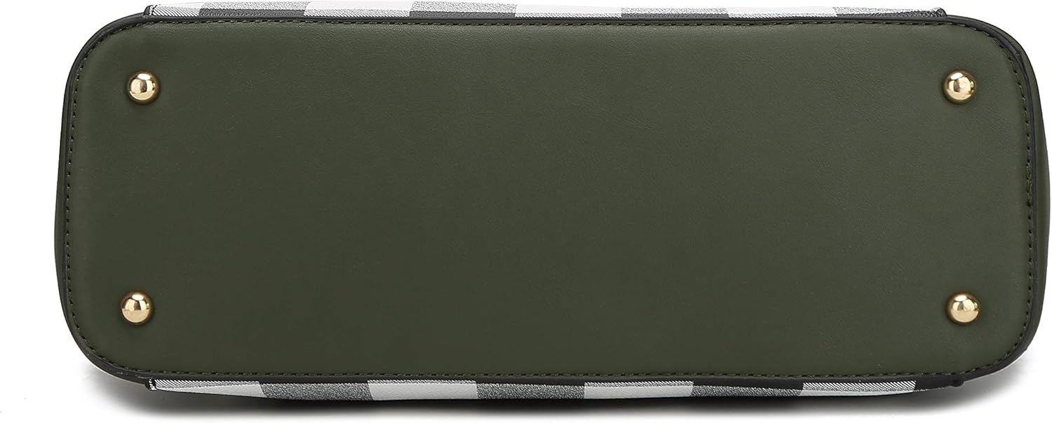 Bottom view of MKF crossbody handbag for women with protective feet and stylish design