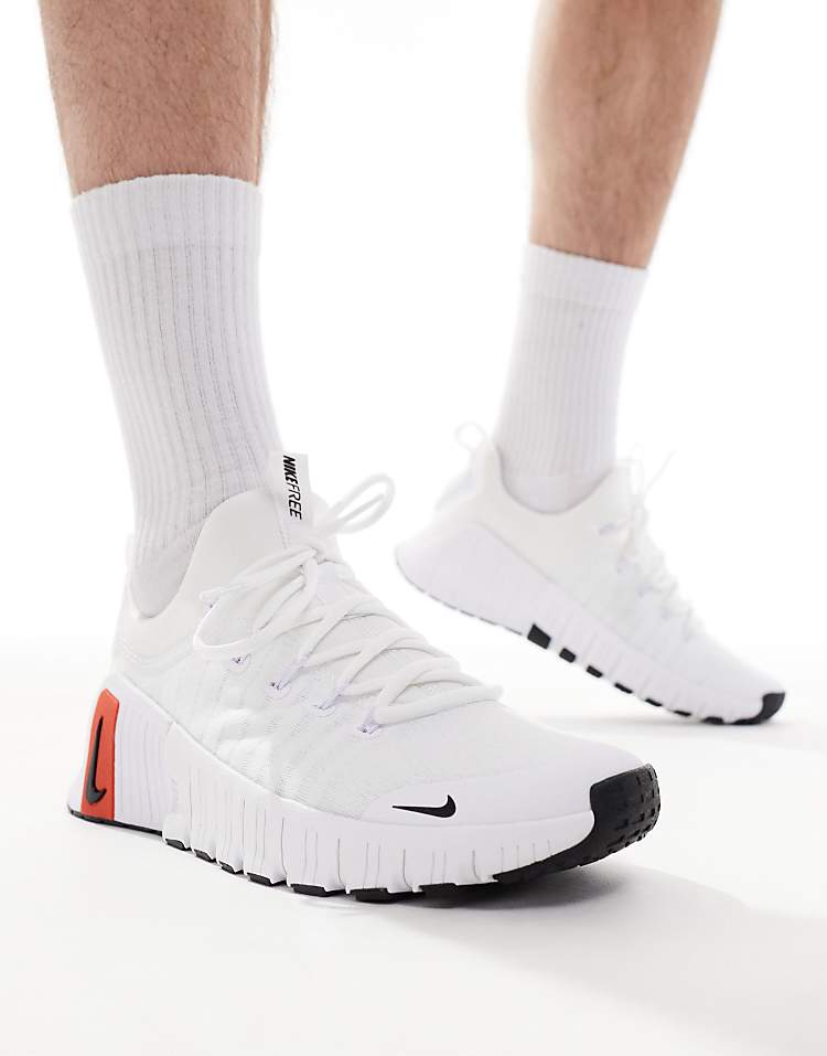 Nike Free Metcon 6 white blue sneakers designed for comfort and performance during workouts