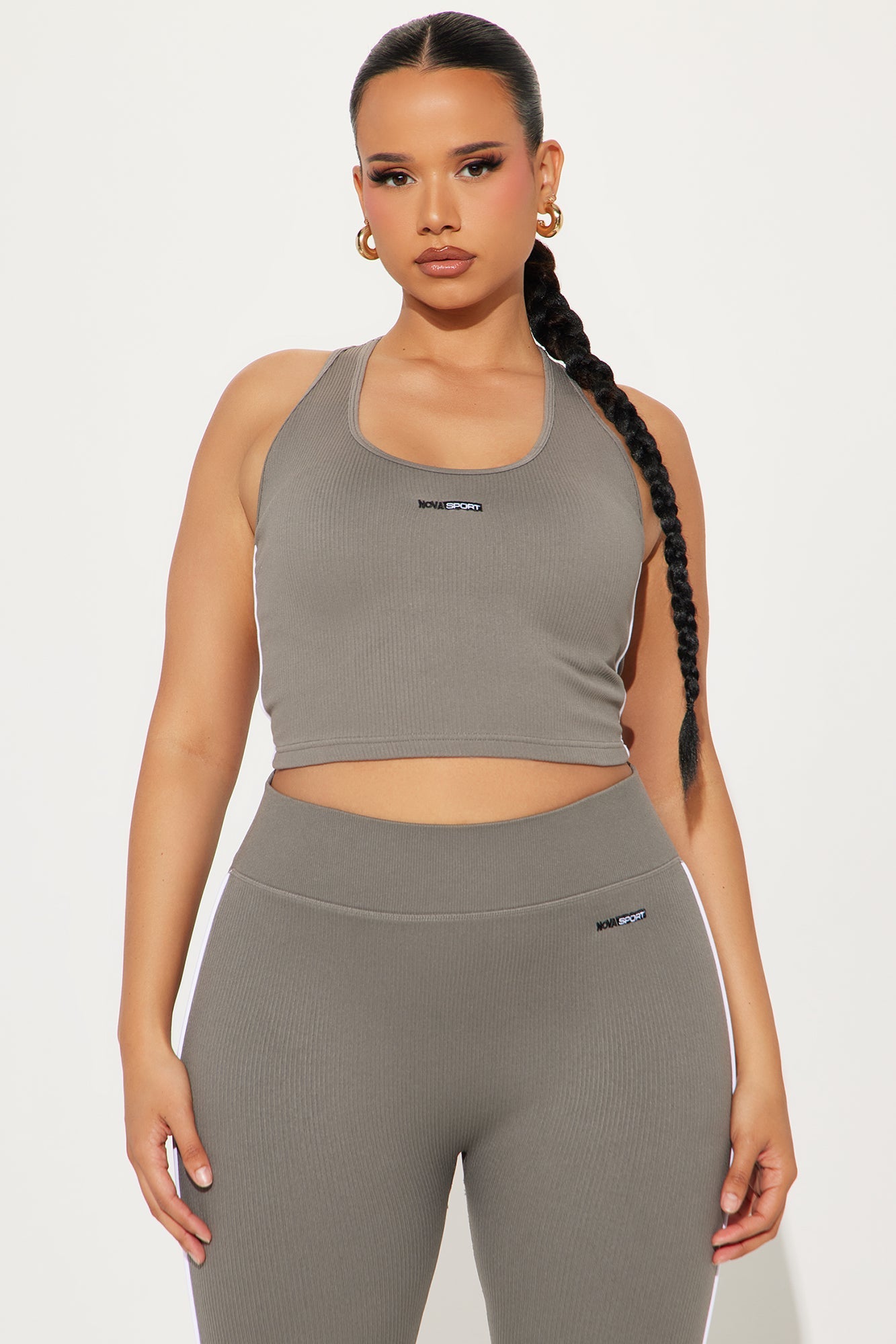 Fashion Nova seamless active top charcoal in a fitted style, perfect for workouts and casual wear