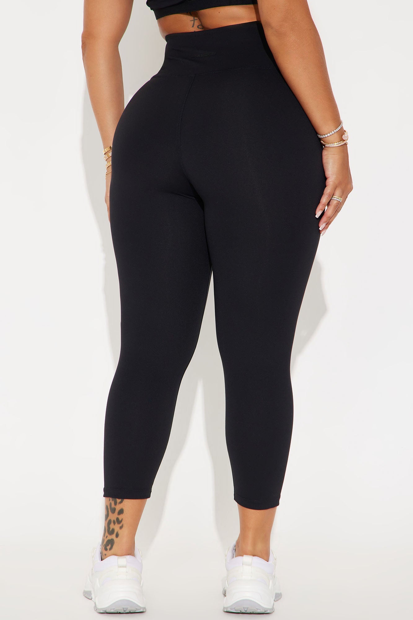 Black Nova Sport super soft capri leggings with a high waistband for comfortable workouts