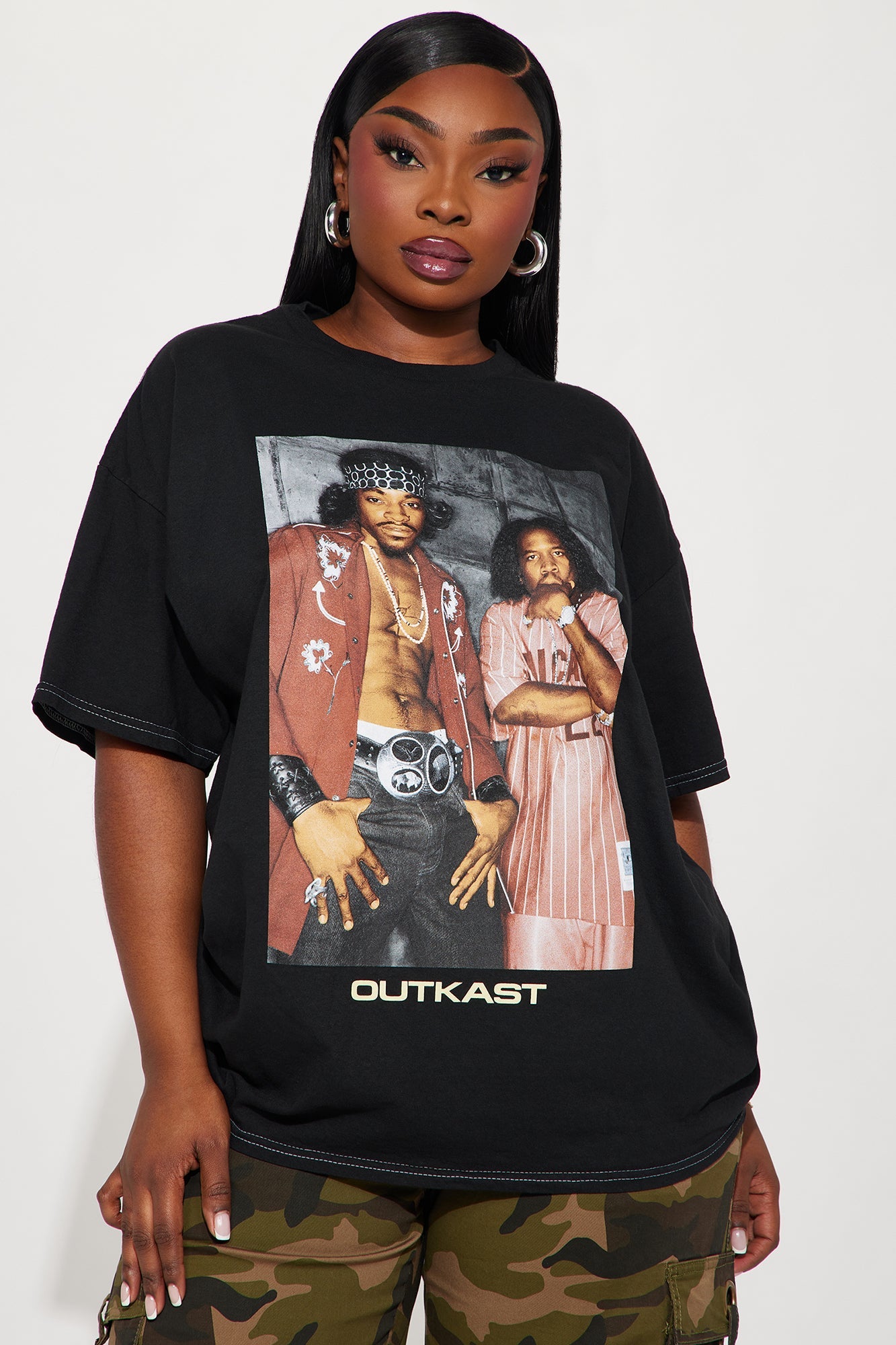Fashion Nova Outkast So Fresh graphic tee featuring a bold print and relaxed fit for casual style