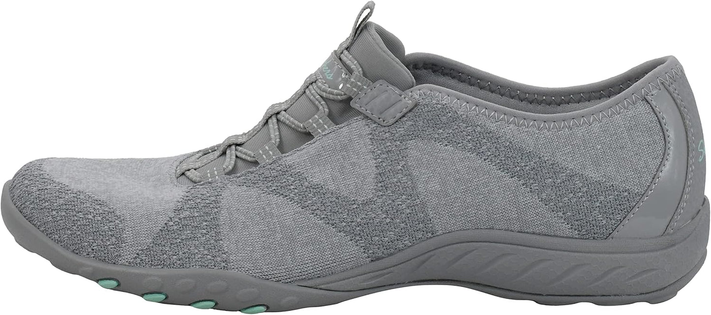 Skechers women's Breathe-Easy sneakers in grey with a lightweight and flexible design