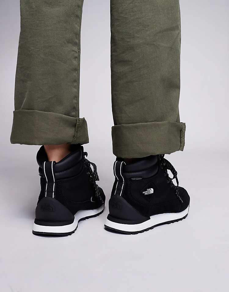 The North Face Back-To-Berkeley IV waterproof hiking boots in black with laces and padded collar