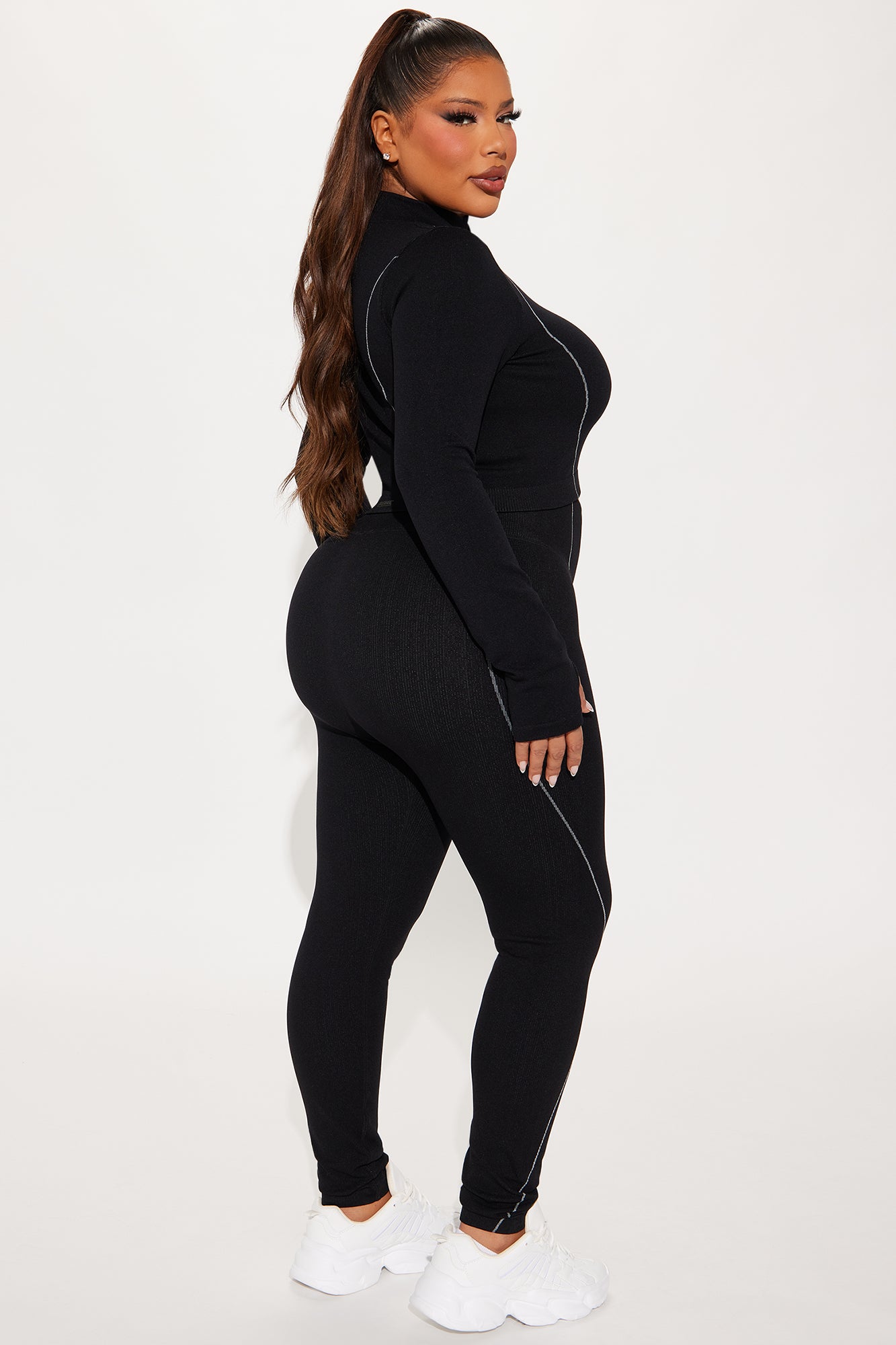 Stylish Women's Black Activewear Set from Fashion Nova with Slim Fit Design